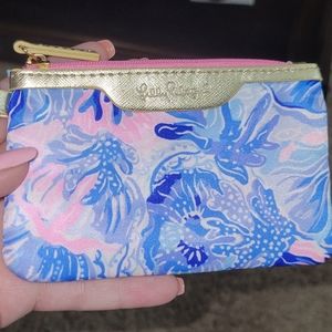 **🆕 **LILY PULITZER blue and pink pattern Keychain wallet brand new